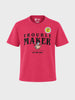 Men's Red Relaxed Fit Graphic Printed Casual T-Shirt