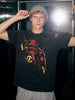 Men's Black Relaxed Fit Graphic Printed Character Street Wear T-Shirt