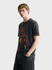 Men's Black Relaxed Fit Graphic Printed Character Street Wear T-Shirt