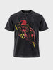 Men's Black Relaxed Fit Graphic Printed Character Street Wear T-Shirt