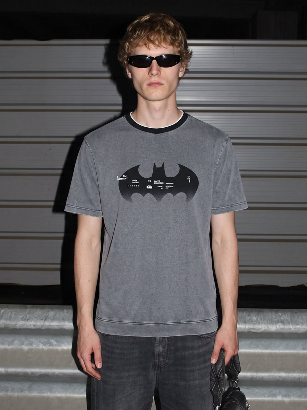 Men's Grey Relaxed Fit Character Printed Casual T-Shirt