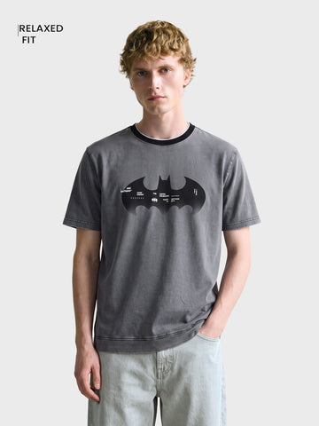 Men's Grey Relaxed Fit Character Printed Casual T-Shirt