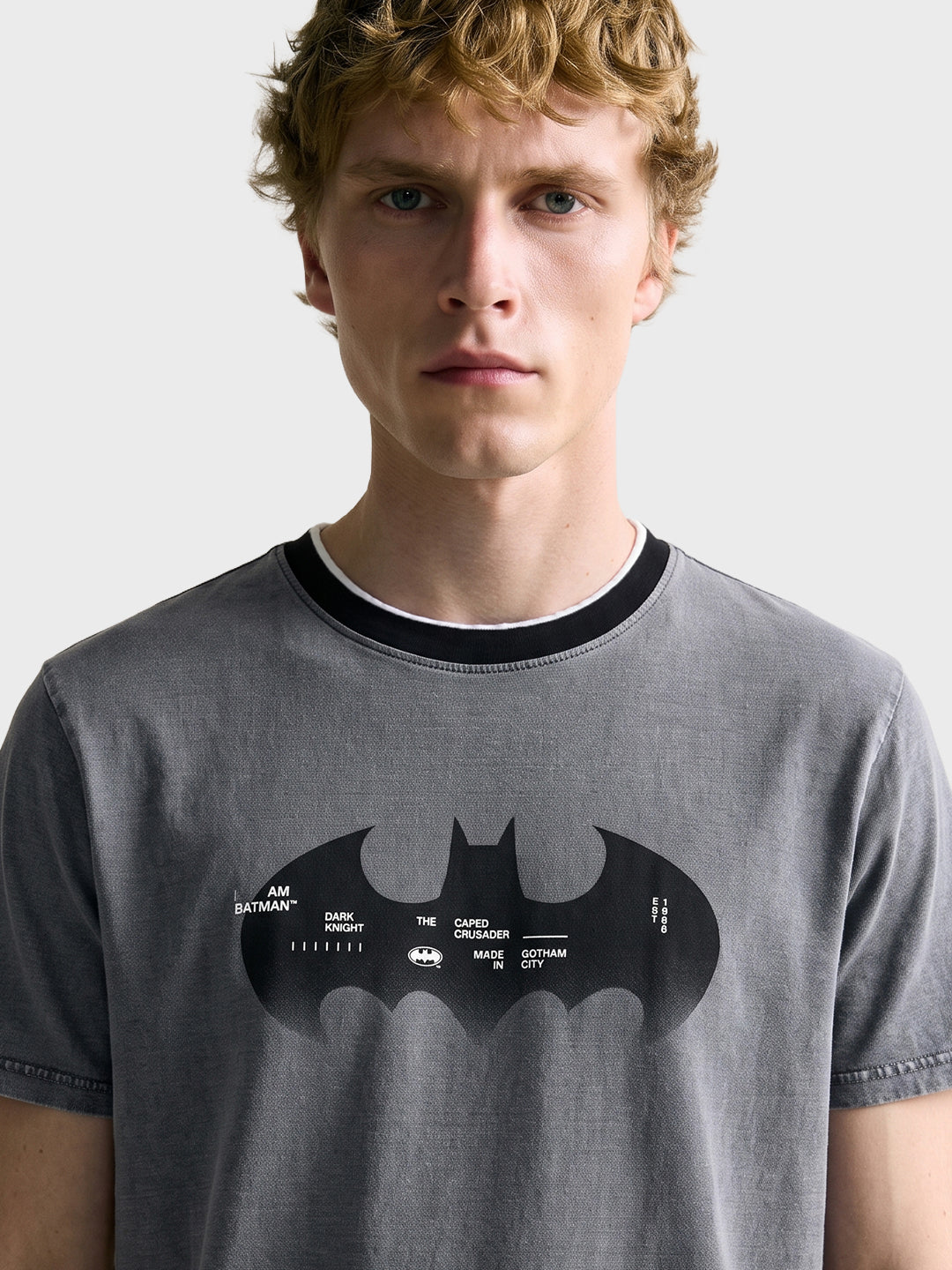 Men's Grey Relaxed Fit Character Printed Casual T-Shirt