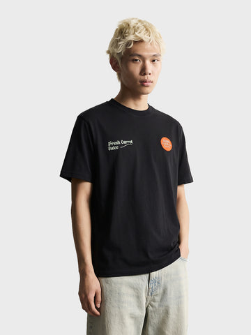 Men's Black Relaxed Fit Printed Casual T-Shirt