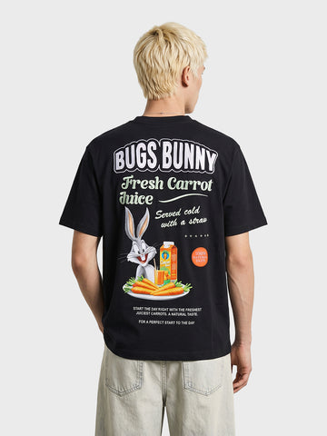 Men's Black Relaxed Fit Printed Casual T-Shirt