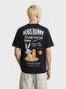 Men's Black Relaxed Fit Printed Casual T-Shirt
