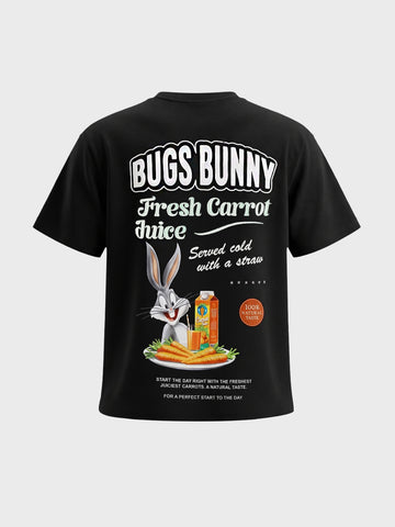 Men's Black Relaxed Fit Printed Casual T-Shirt