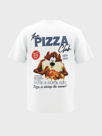Men's White Relaxed Fit Printed Casual T-Shirt