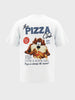 Men's White Relaxed Fit Printed Casual T-Shirt
