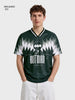 Men's Green Relaxed Fit Graphic Printed Casual T-Shirt