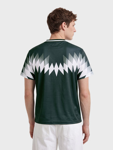 Men's Green Relaxed Fit Graphic Printed Casual T-Shirt