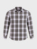 Men's Grey Slim Fit Checkered Casual Shirt