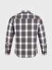 Men's Grey Slim Fit Checkered Casual Shirt