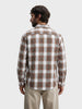 Men's Khaki Slim Fit Checkered Casual Shirt