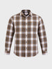 Men's Khaki Slim Fit Checkered Casual Shirt
