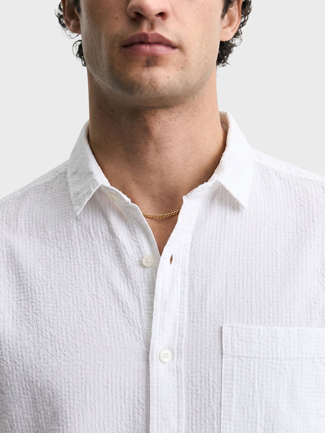 Men's White Regular Fit Solid Casual Shirt
