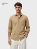 Men's Khaki Regular Fit Solid Casual Shirt