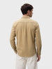 Men's Khaki Regular Fit Solid Casual Shirt