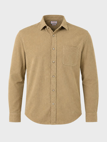 Men's Khaki Regular Fit Solid Casual Shirt