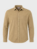 Men's Khaki Regular Fit Solid Casual Shirt