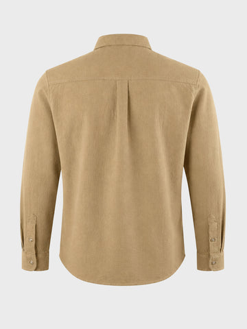 Men's Khaki Regular Fit Solid Casual Shirt