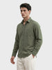 Men's Olive Regular Fit Solid Casual Shirt