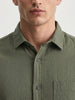 Men's Olive Regular Fit Solid Casual Shirt