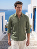 Men's Olive Regular Fit Solid Casual Shirt