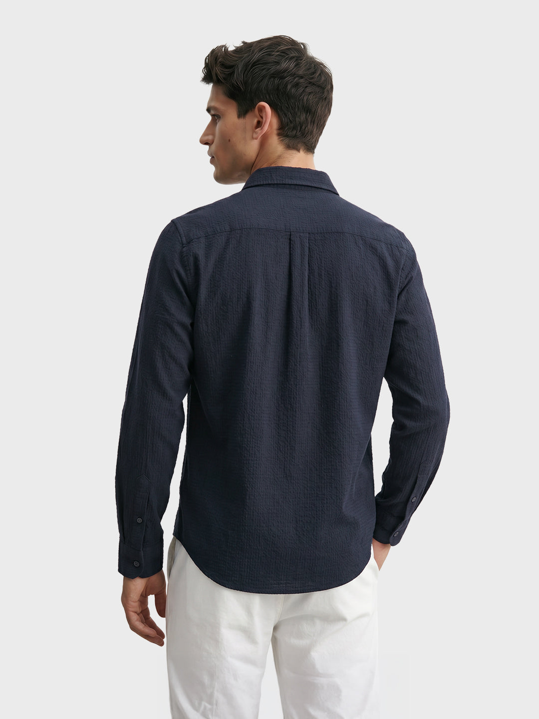 Men's Black Regular Fit Solid Casual Shirt