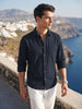 Men's Black Regular Fit Solid Casual Shirt