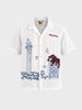 Men's White Relaxed Fit Embroidered Casual Shirt