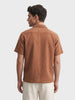 Men's Rust Relaxed Fit Embroidered Casual Shirt