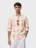 Men's Beige Regular Fit Printed Casual Shirt