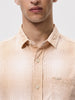 Men's Beige Regular Fit Printed Casual Shirt