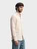 Men's Cream Slim Fit Solid Casual Shirt