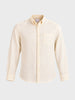 Men's Cream Slim Fit Solid Casual Shirt