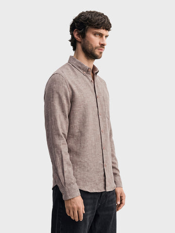 Men's Khaki Slim Fit Solid Casual Shirt