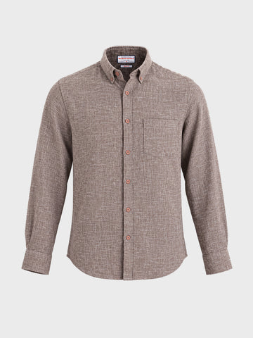 Men's Khaki Slim Fit Solid Casual Shirt