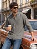 Men's Grey Slim Fit Solid Casual Shirt