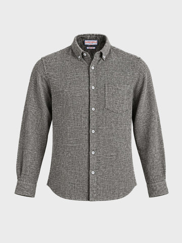 Men's Grey Slim Fit Solid Casual Shirt