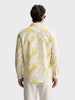 Men's Yellow Regular Fit Printed Casual Shirt