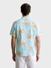 Men's Blue Relaxed Fit Printed Resort Wear Shirt