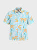 Men's Blue Relaxed Fit Printed Resort Wear Shirt