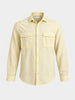 Men's Yellow Slim Fit Striped Casual Shirt
