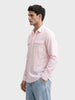 Men's Pink Slim Fit Striped Casual Shirt