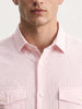 Men's Pink Slim Fit Striped Casual Shirt