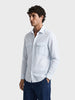 Men's Blue Slim Fit Striped Casual Shirt