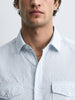 Men's Blue Slim Fit Striped Casual Shirt