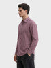 Men's Maroon Slim Fit Striped Casual Shirt