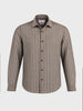 Men's Khaki Slim Fit Striped Casual Shirt